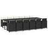 vidaXL Set da Pranzo per Giardino 13 pz con Cuscini in Polyrattan Nero