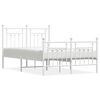 vidaXL Giroletto con Testiera e Pediera Metallo Bianco 120x190 cm