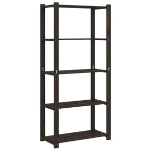 vidaXL Scaffale a 5 Livelli Nero 80x38x170 cm in Legno di Pino