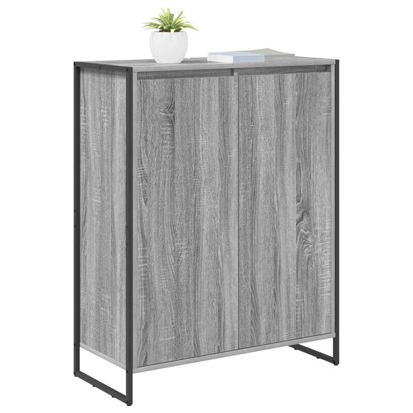 vidaXL Mobile per scarpe con porta Grigio Sonoma 79 x 36 x 100 cm