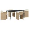 vidaXL Set da Pranzo per Giardino 5 pz Beige polyrattan