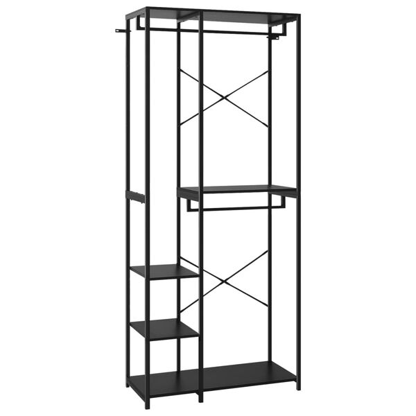 vidaXL Armadio Nero 90x40x213 cm Metallo e Legno Multistrato