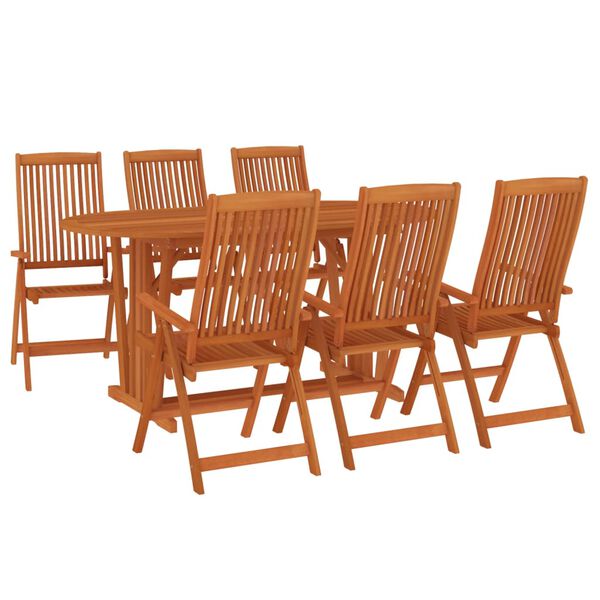 vidaXL Set da Pranzo per Giardino 7 pz in Legno Massello di Eucalipto