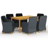 vidaXL Set Mobili da Pranzo per Giardino 7 pz Grigio Scuro