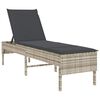 vidaXL Lettino Prendisole con Cuscino Grigio Chiaro 55x200x44 cm