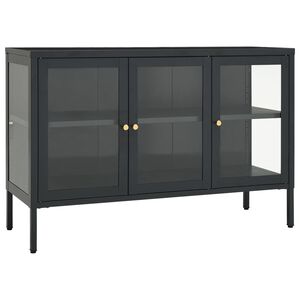 vidaXL Credenza Antracite 105x35x70 cm in Acciaio e Vetro