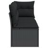 vidaXL Divano da giardino con cuscini 3 posti nero in polyrattan