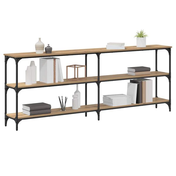 vidaXL Tavolo consolle rovere artigianale 200 x 29 x 75 cm