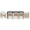 vidaXL Set da Pranzo per Giardino 9 pcs Beige polyrattan