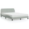vidaXL Letto con Materasso Dover Grigio Chiaro 140x200 cm in Velluto