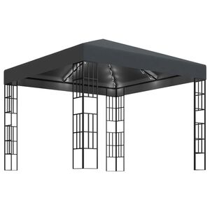 vidaXL Gazebo con Stringa di Luci LED 3x3 m Antracite