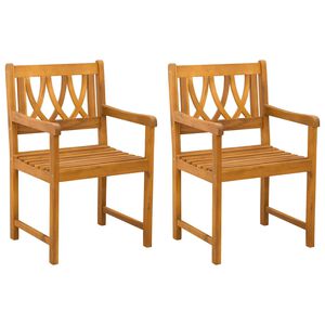 vidaXL Sedie da giardino 2 pcs Naturale Legno di Acacia Massello