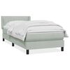 vidaXL Giroletto a Molle con Materasso Grigio Chiaro 80x210 cm Velluto