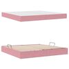 vidaXL Letto con contenitore e materasso Rosa 200 x 200 cm Velluto
