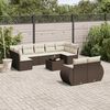 vidaXL Set Divani da Giardino 10pz con Cuscini in Polyrattan Marrone