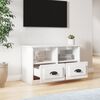 vidaXL Mobile Porta TV Bianco Lucido 80x35x50 cm in Legno Multistrato