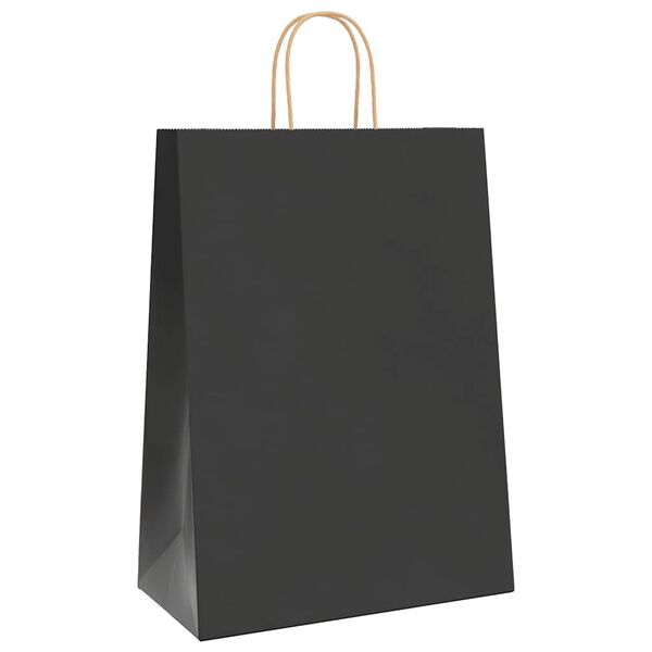 vidaXL Sacchetti di Carta 50 pz con Manici Neri 32x17x44 cm