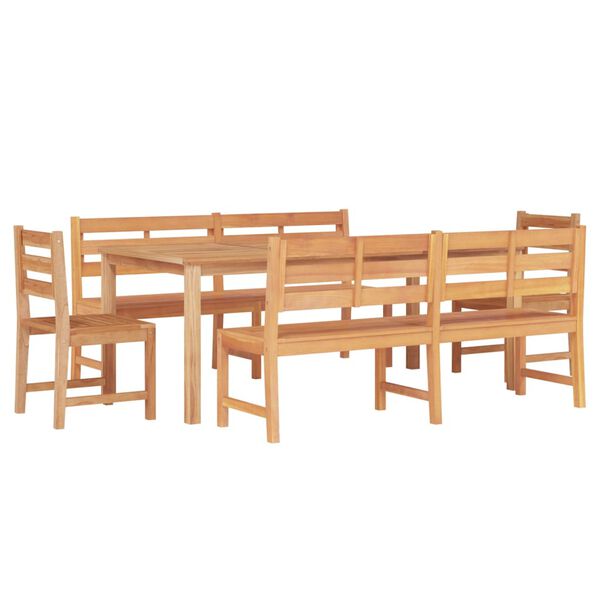 vidaXL Set da Pranzo per Giardino 5 pz in Legno Massello di Teak