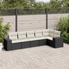 vidaXL Set Divano da Giardino 6 pz con Cuscini Nero in Polyrattan
