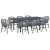 vidaXL Set da Pranzo per Giardino 9 pcs Grigio polyrattan