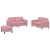 vidaXL Set di Divani 3 pz Rosa in Velluto