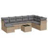 vidaXL Set Divano da Giardino 9 pz con Cuscini Beige in Polyrattan