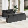 vidaXL Set Divano da Giardino con cuscino 8 pcs Nero polyrattan