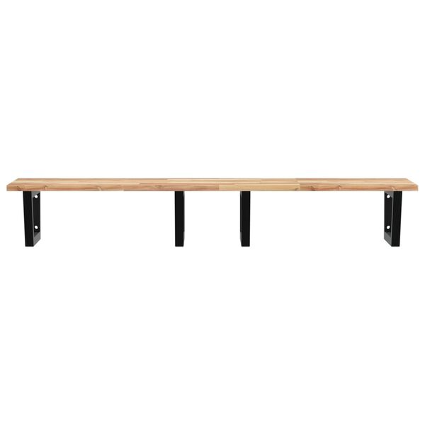 vidaXL Ripiano a Parete per Lavabo in Acciaio e Massello di Acacia