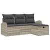 vidaXL Set Divano da Giardino 4 pz Grigio chiaro polyrattan