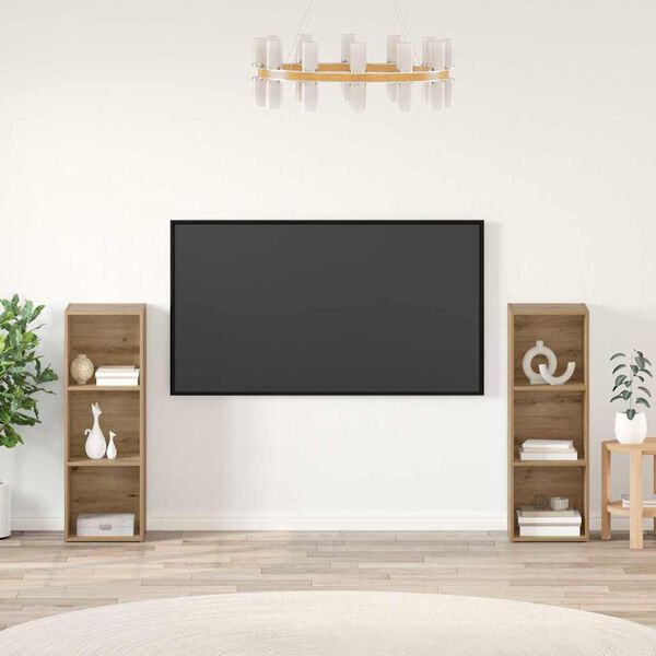vidaXL Set mobile TV 2 pcs Rovere artigianale 107 x 35 x 37 cm