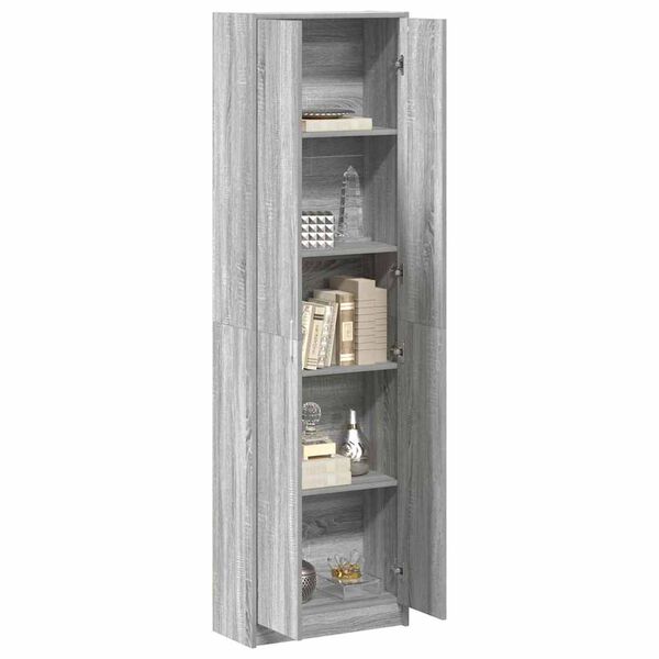 vidaXL Guardaroba Grigio Sonoma 55 x 25 x 189 cm Legno multistrato