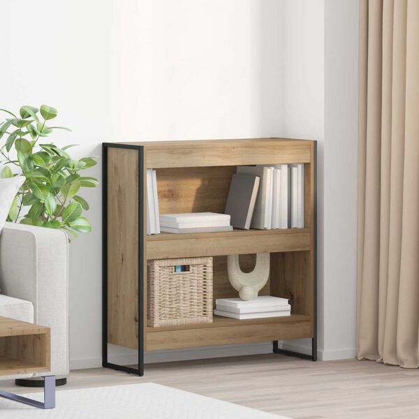 vidaXL Armadio per Libri Rovere Artigianale 80 x 30 x 155 cm
