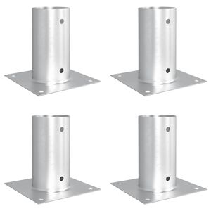 vidaXL Ancora rotonda per terreno 4 pcs Argento 15 x 15 x 15 cm