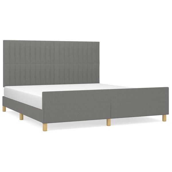 vidaXL Giroletto senza Materasso Grigio Scuro 180x200 cm Tessuto