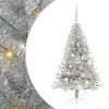 vidaXL Albero di Natale artificiale con luci integrate Argento 120 cm