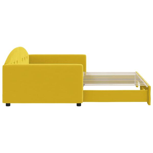 vidaXL Divano Letto con Letto Estraibile Giallo 100x200 cm in Velluto