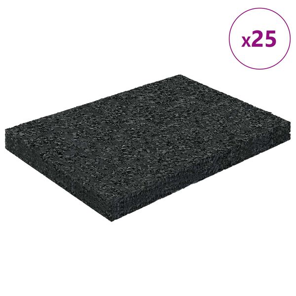 vidaXL Pad per patio in granuli di gomma Nero 6 x 9 x 0,8 cm Gomma
