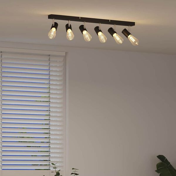 vidaXL Faretto da soffitto Nero 73 x 6,5 x 11,5 cm Metallo