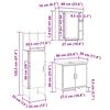 vidaXL Set di mobili per il bagno 3 pcs Marrone Legno multistrato