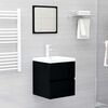 vidaXL Mobile Bagno con Lavabo Integrato Nero in Legno Multistrato