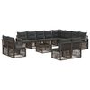 vidaXL Set Divano da Giardino 13 pz Grigio polyrattan