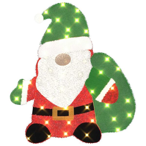 vidaXL Babbo Natale Illuminato Bianco caldo 62 x 70 cm Tessuto di Lam&egrave;