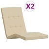 vidaXL Cuscini per Sedia a Sdraio 2 pz Beige in Tessuto Oxford