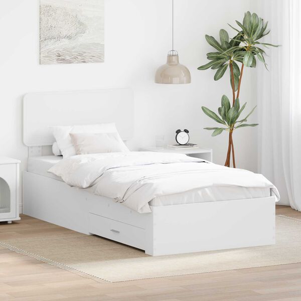 vidaXL Struttura del letto Bianco 90 x 200 cm Legno multistrato