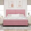 vidaXL Letto a Sorgente LED con materasso Rosa 180 x 200 cm Tessuto