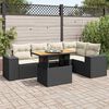 vidaXL Set Divano da Giardino 6 pz con Cuscini Nero in Polyrattan