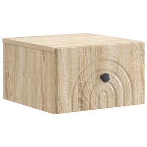 vidaXL Mobiletto da notte a muro Rovere Sonoma 33 x 34,5 x 20 cm