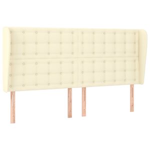 vidaXL Testiera ad Orecchio Crema 183x23x118/128 cm in Similpelle