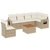 vidaXL Set Divani da Giardino 7 pz con Cuscini Beige in Polyrattan