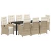 vidaXL Set da Pranzo per Giardino 9 pz Beige polyrattan